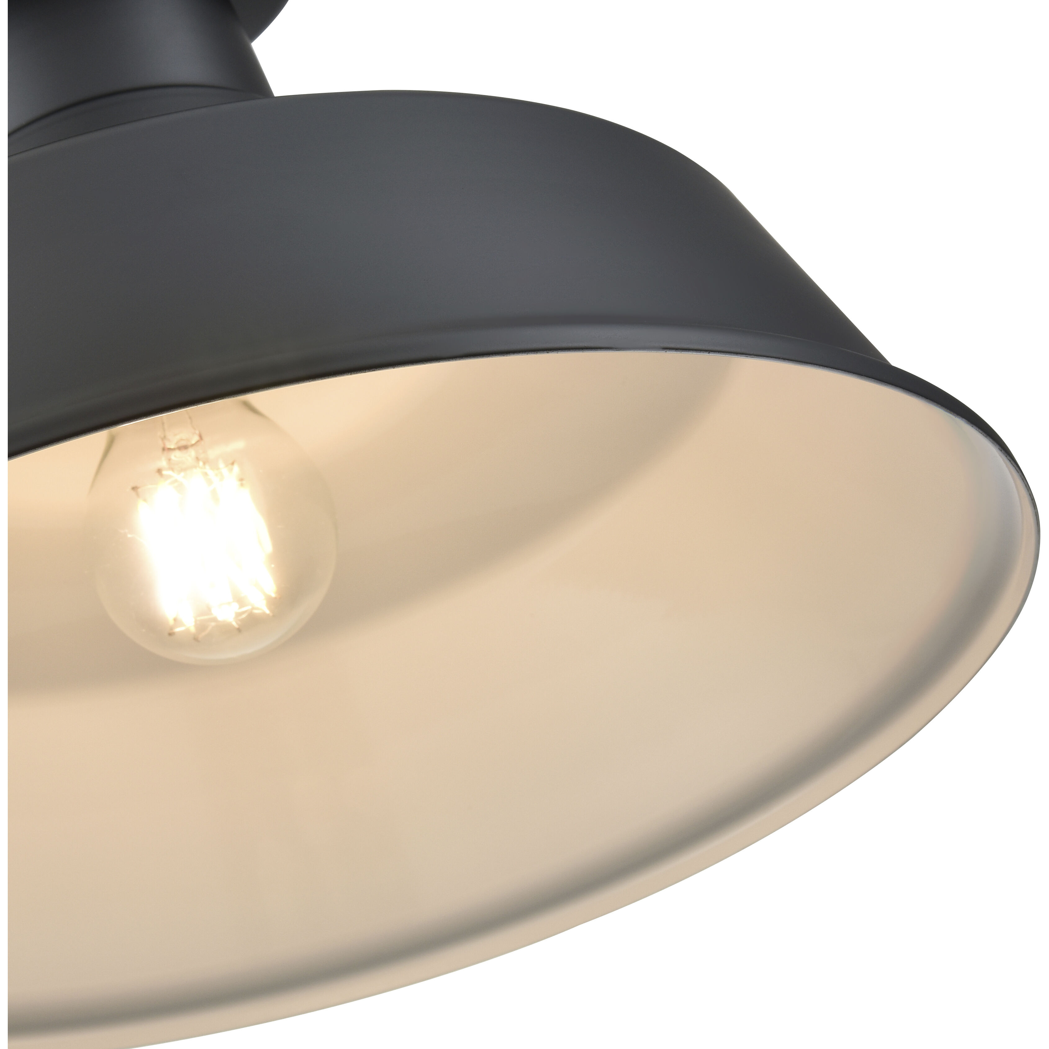 R Series 1 Light 14 inch Satin Black Outdoor Ceiling Fixture